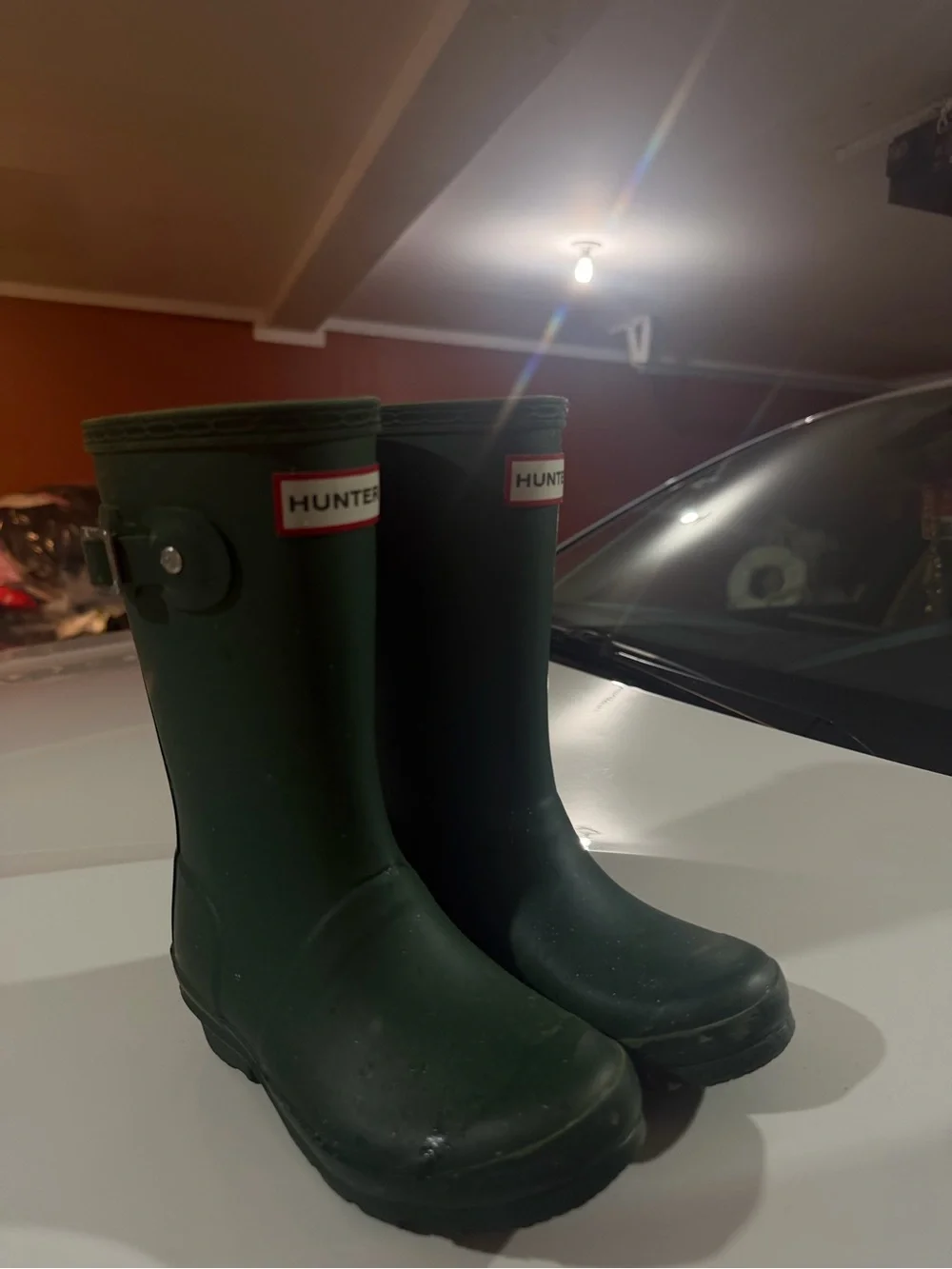 Hunter Kids Dark Green Waterproof Rain Boots